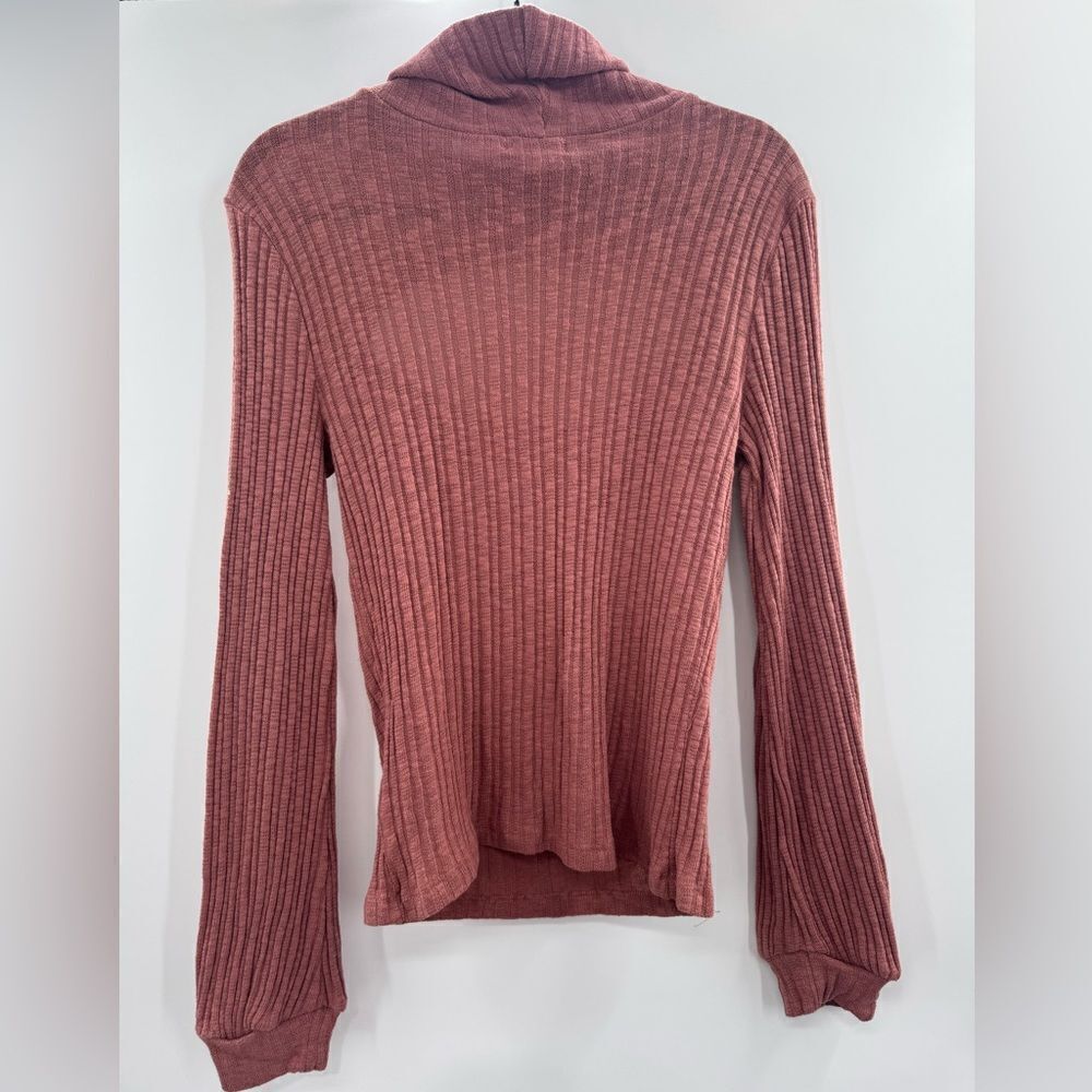 3/$20 Bloomfield Dusty Pink Ribbed Textured Open front Long-Sleeve size Small